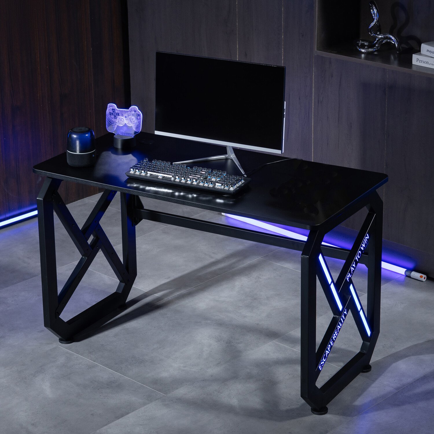 LED Gaming Desk with Remote ControlBlack Image 5