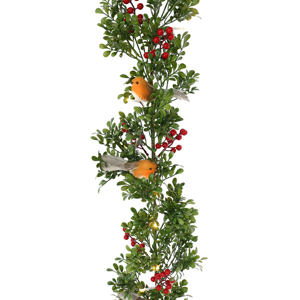 Pre-Lit Robin Garland Image 2