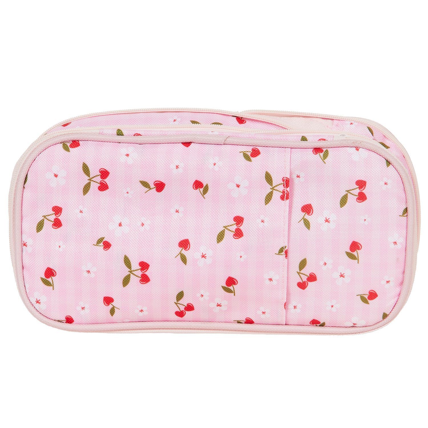 Cherry Hearts Compartment Pencil Case - Pink Image 1
