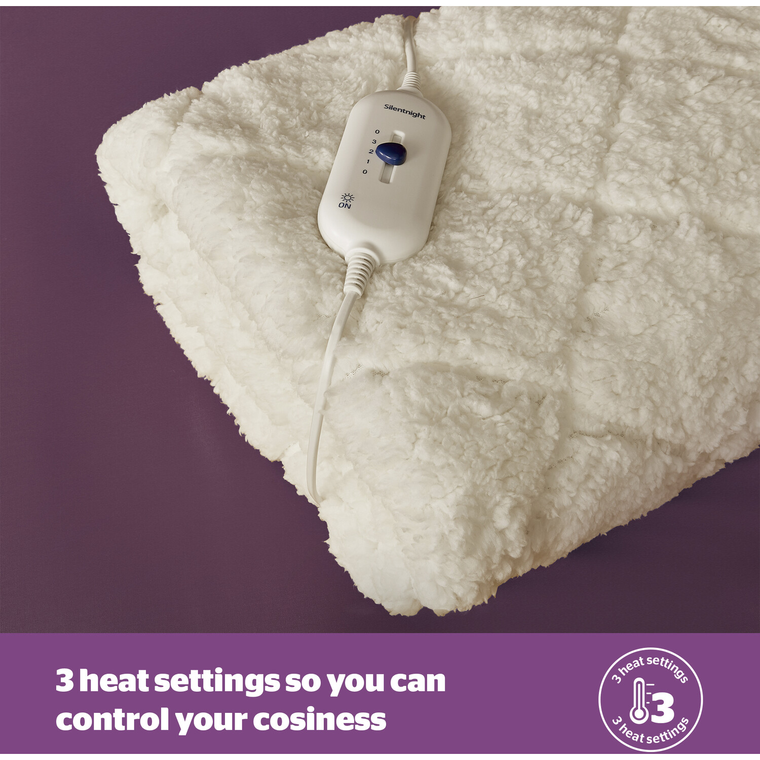 Silentnight Comfort Control Teddy Fleece Electric Blanket White Single Image 7