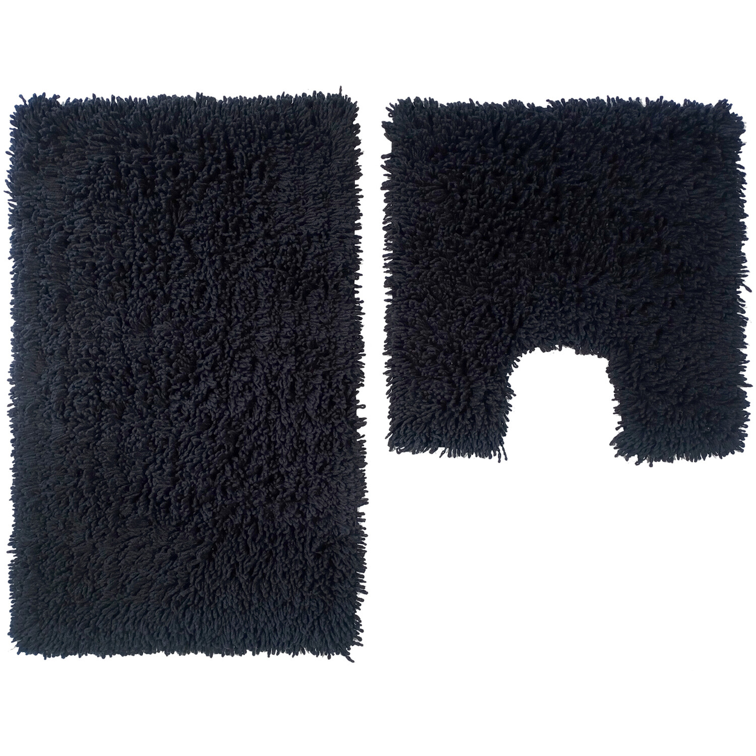 Luxurious Twist Bath Mat Set - Black Image