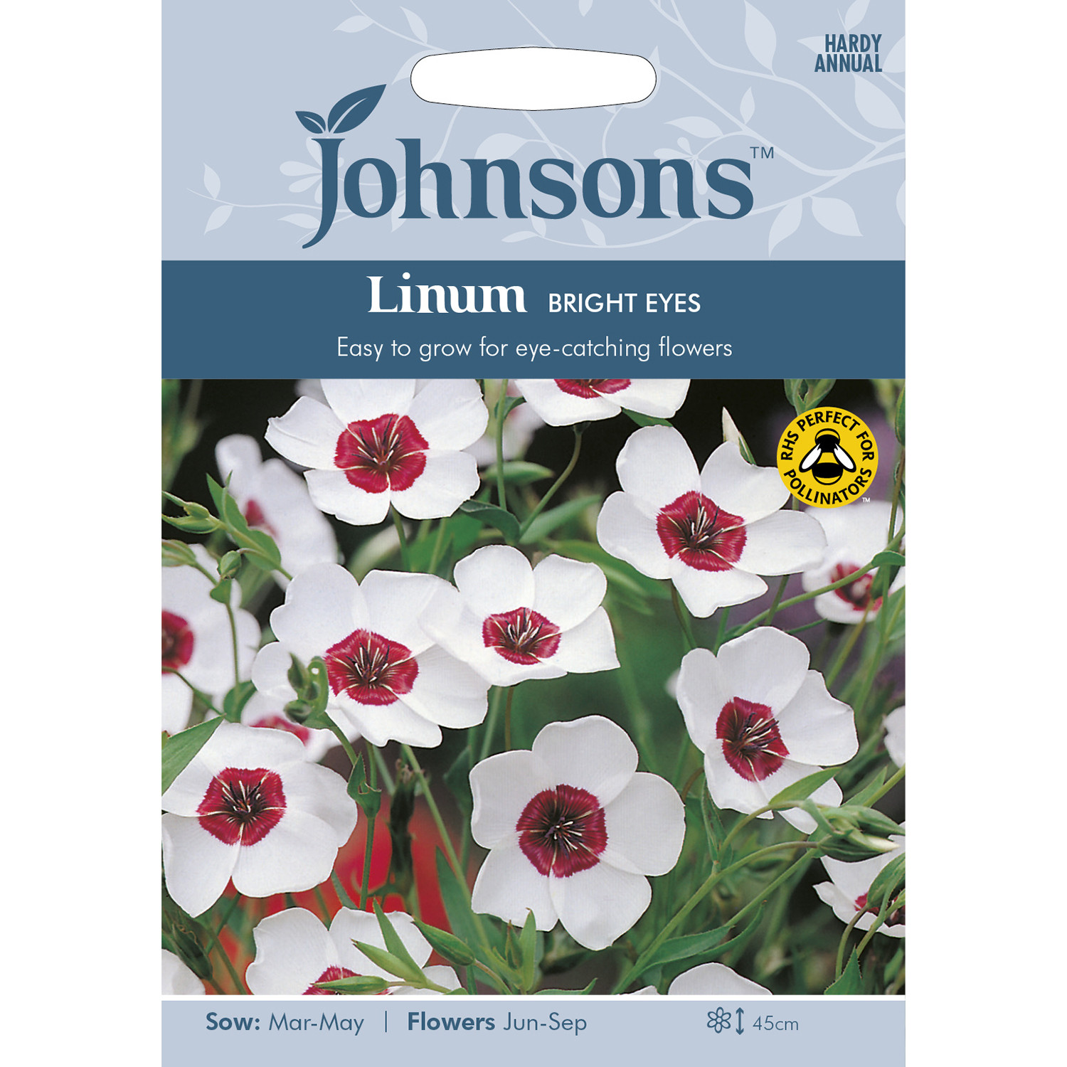 Johnsons Linum Bright Eyes Flower Seeds Image 2