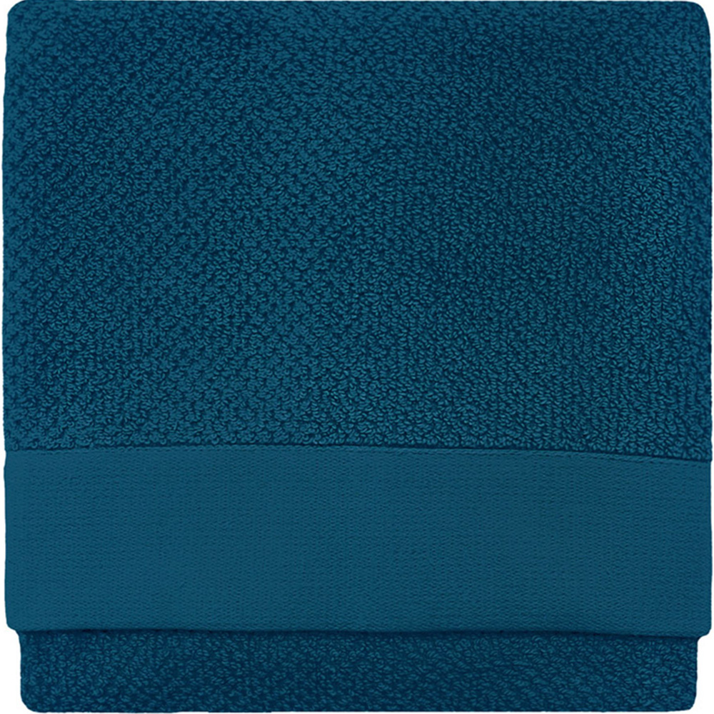 furn. Textured Cotton Blue Bath Towel Image 1