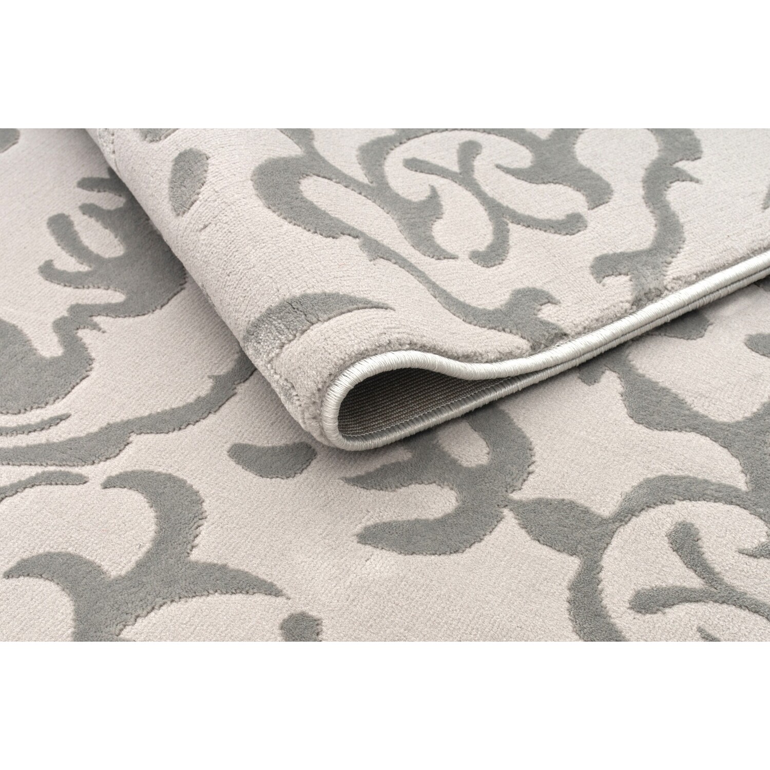 Luxury Damask Rug Neutral 160cm Image 3