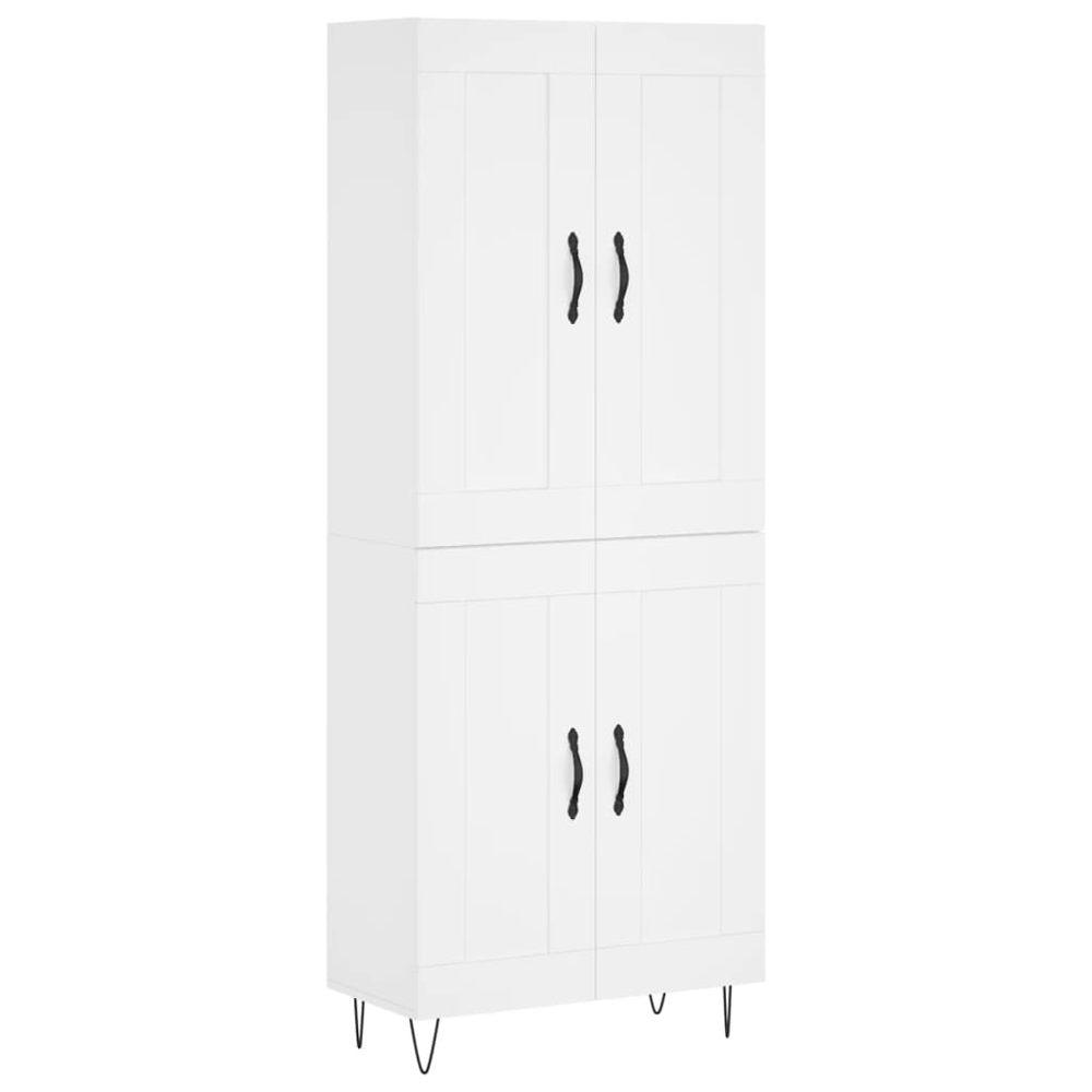 vidaXL 4 Door White Highboard Image 2