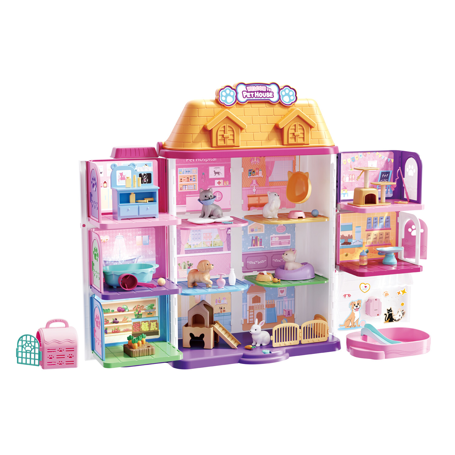 Kids Cute Pet House Playset - Multicolour Image 7