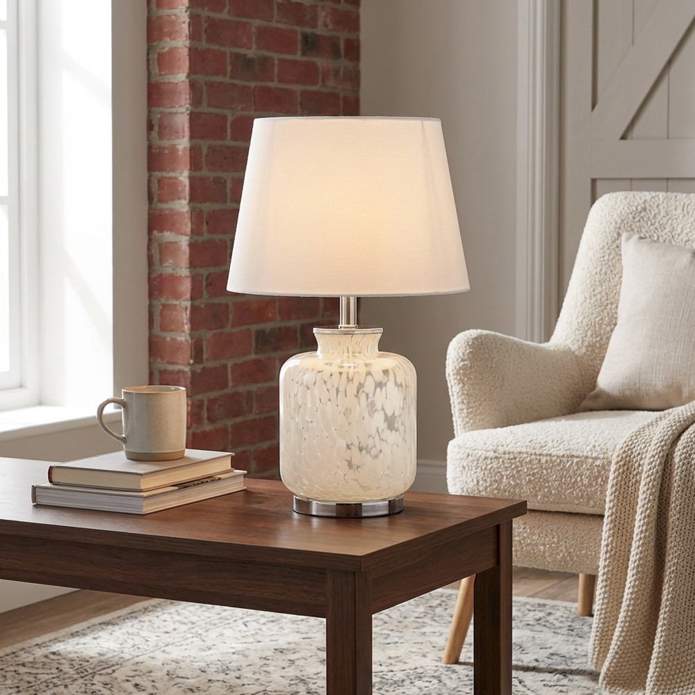 Arianna Grey and White Table Lamp Image 5