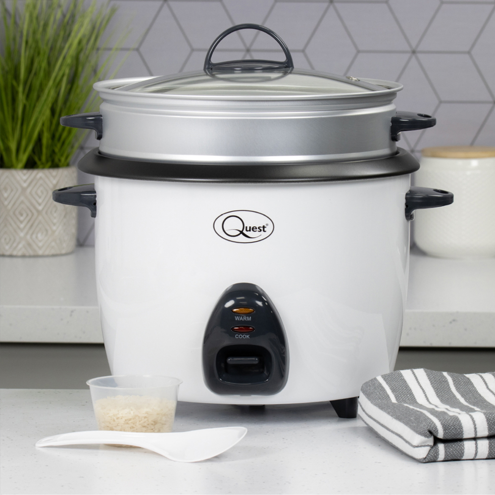 Quest 3 in 1 White 1.5L Rice Cooker and Steamer 500W Image 2
