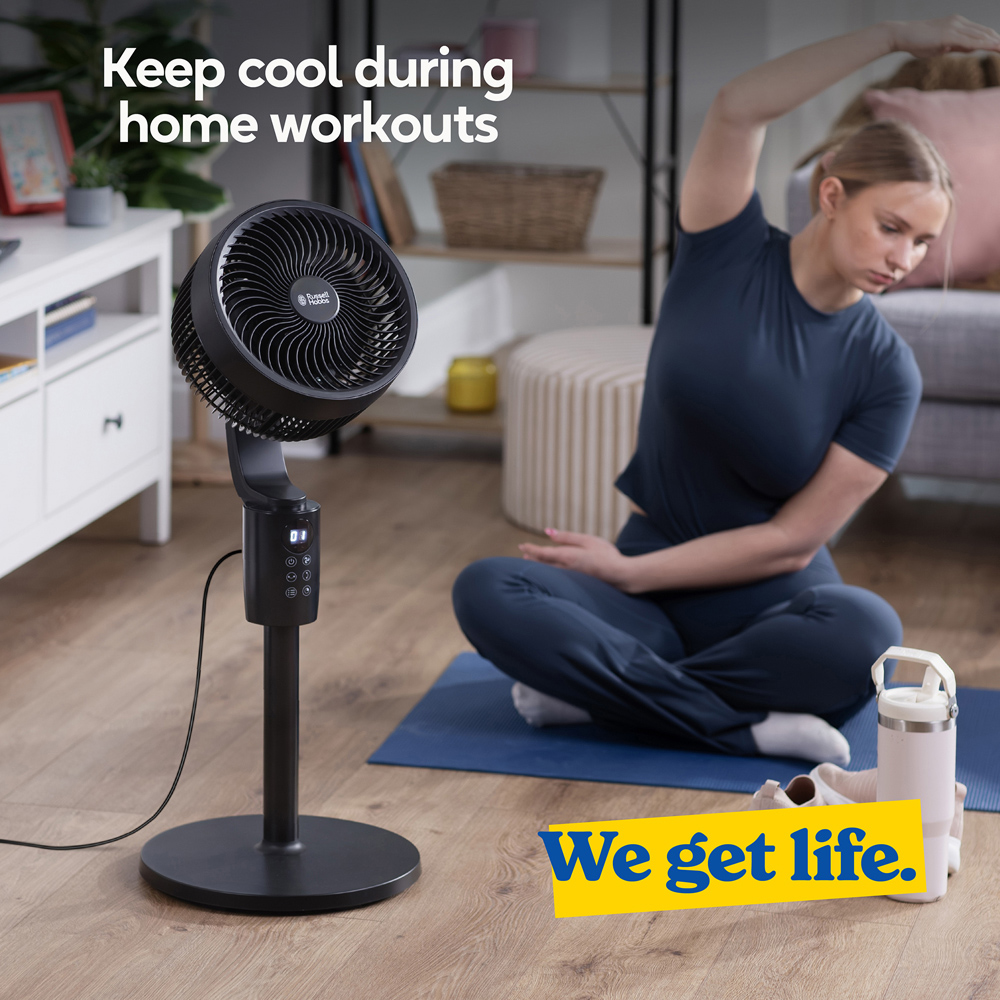 Russell Hobbs 3-in-1 Black Height Adjustable Oscillating Pedestal Circulator Fan with Remote 40 inch Image 8