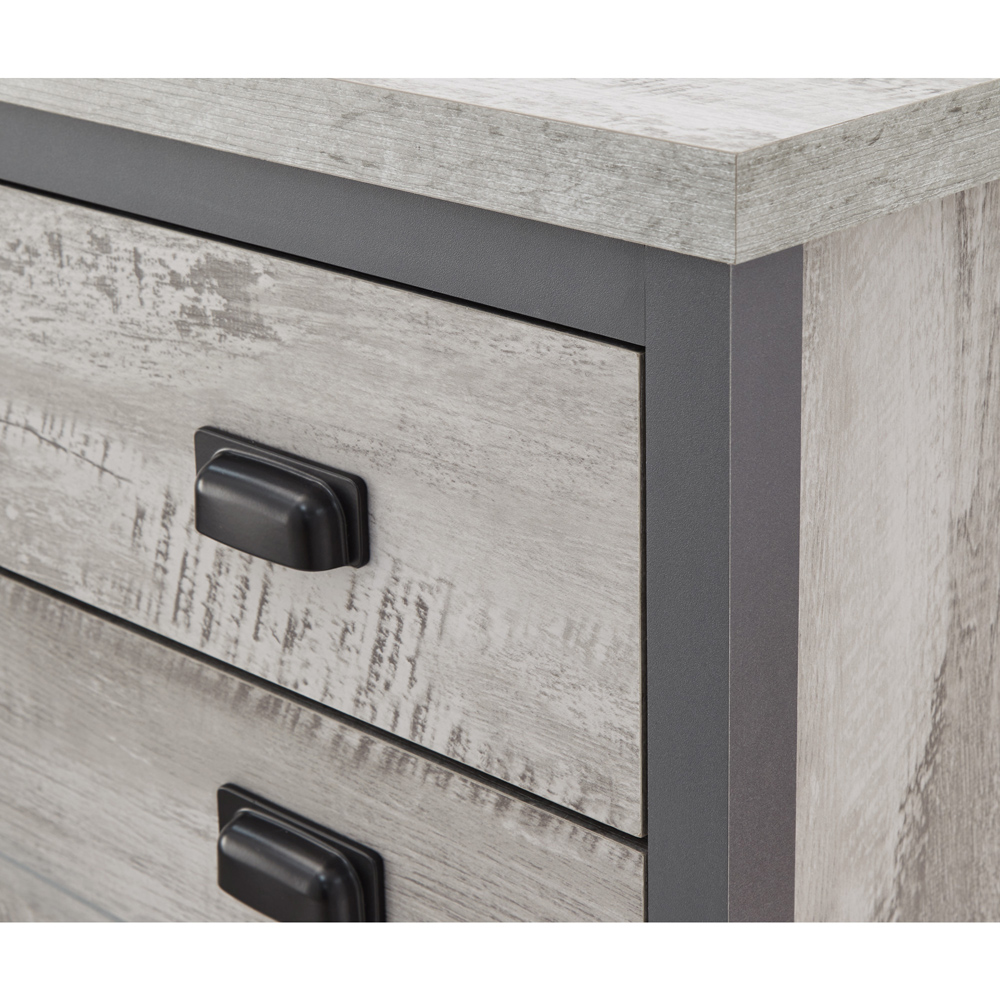 GFW Boston Grey 2 Tier Single Drawer Shoe Cabinet Image 8
