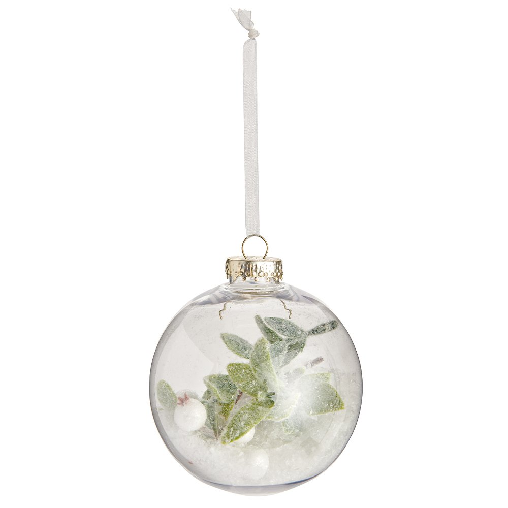 Wilko 6 Pack Frost Encapsulated Snowy Bauble Image 2