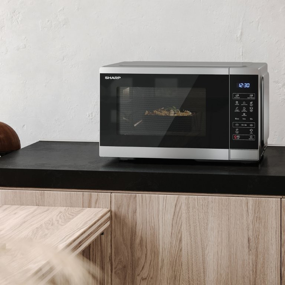 Sharp SP2541 Silver 25L Solo Digital Microwave 900W Image 2