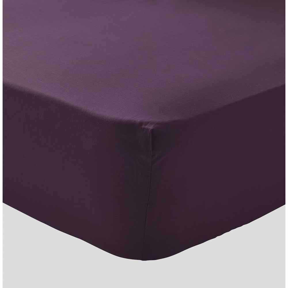 Wilko Easy Care Plum King Size Fitted Sheet Wilko