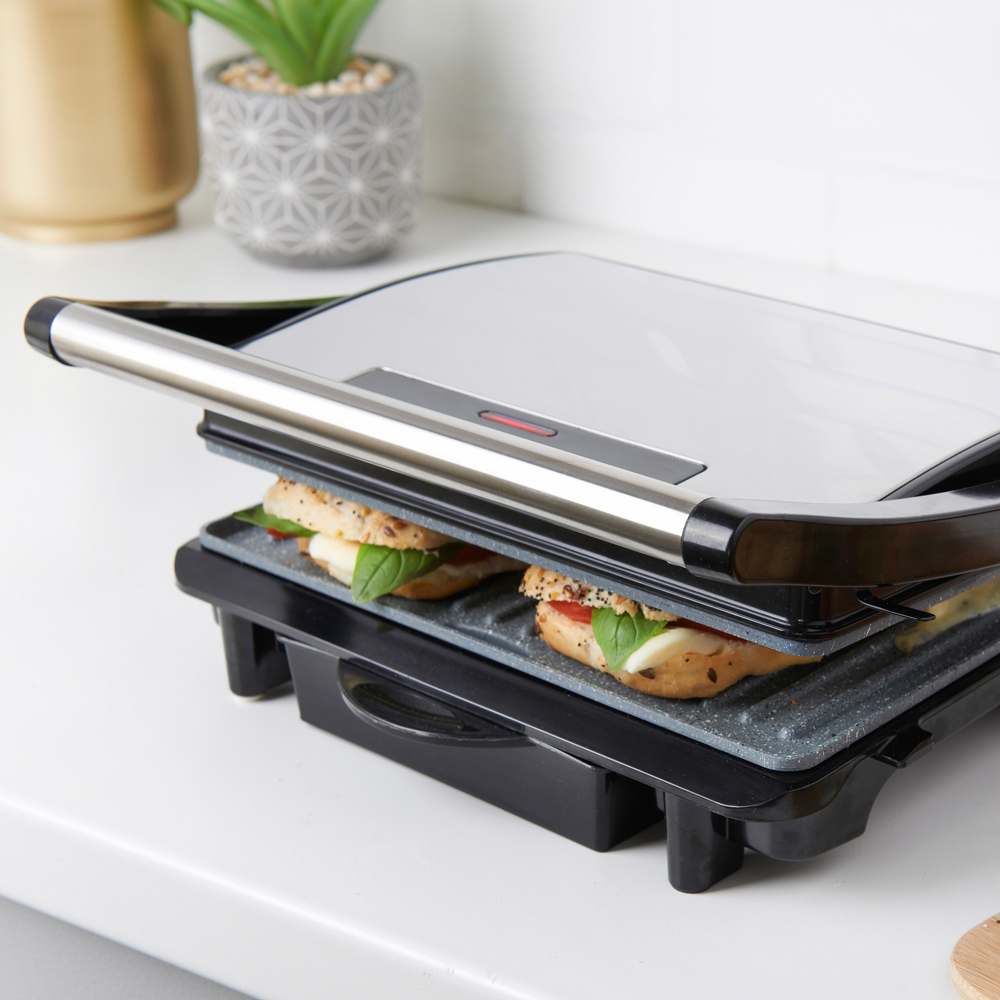 Quest Black and Silver Marble Coated Health Grill and Panini Press Image 5