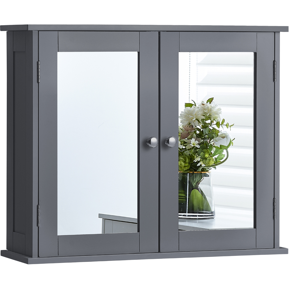 BATH VIDA Priano 2 Mirrored Door Grey Wall Mounted Bathroom Cabinet Image 2