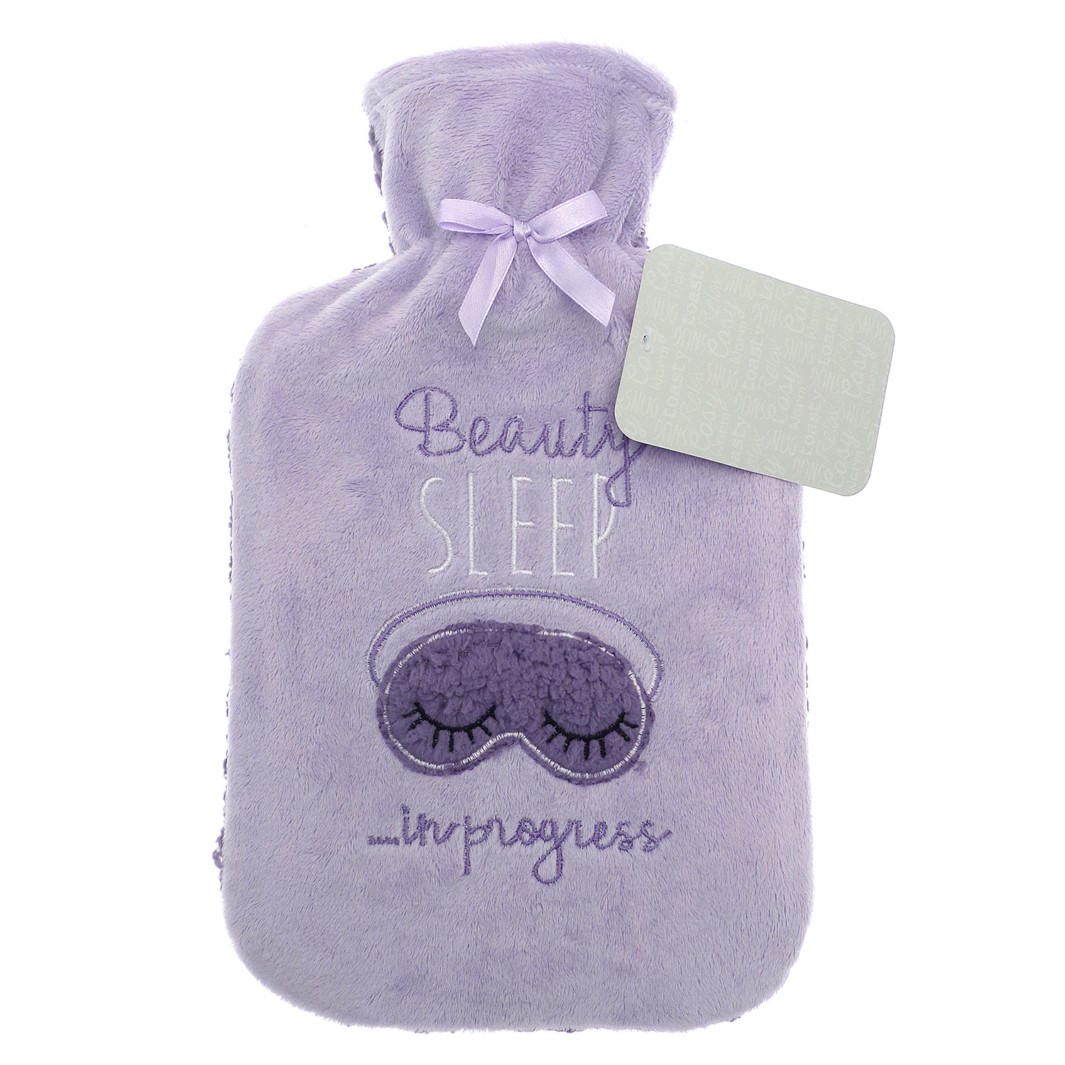 Single Applique Sherpa Hot Water Bottle in Assorted styles Image 5