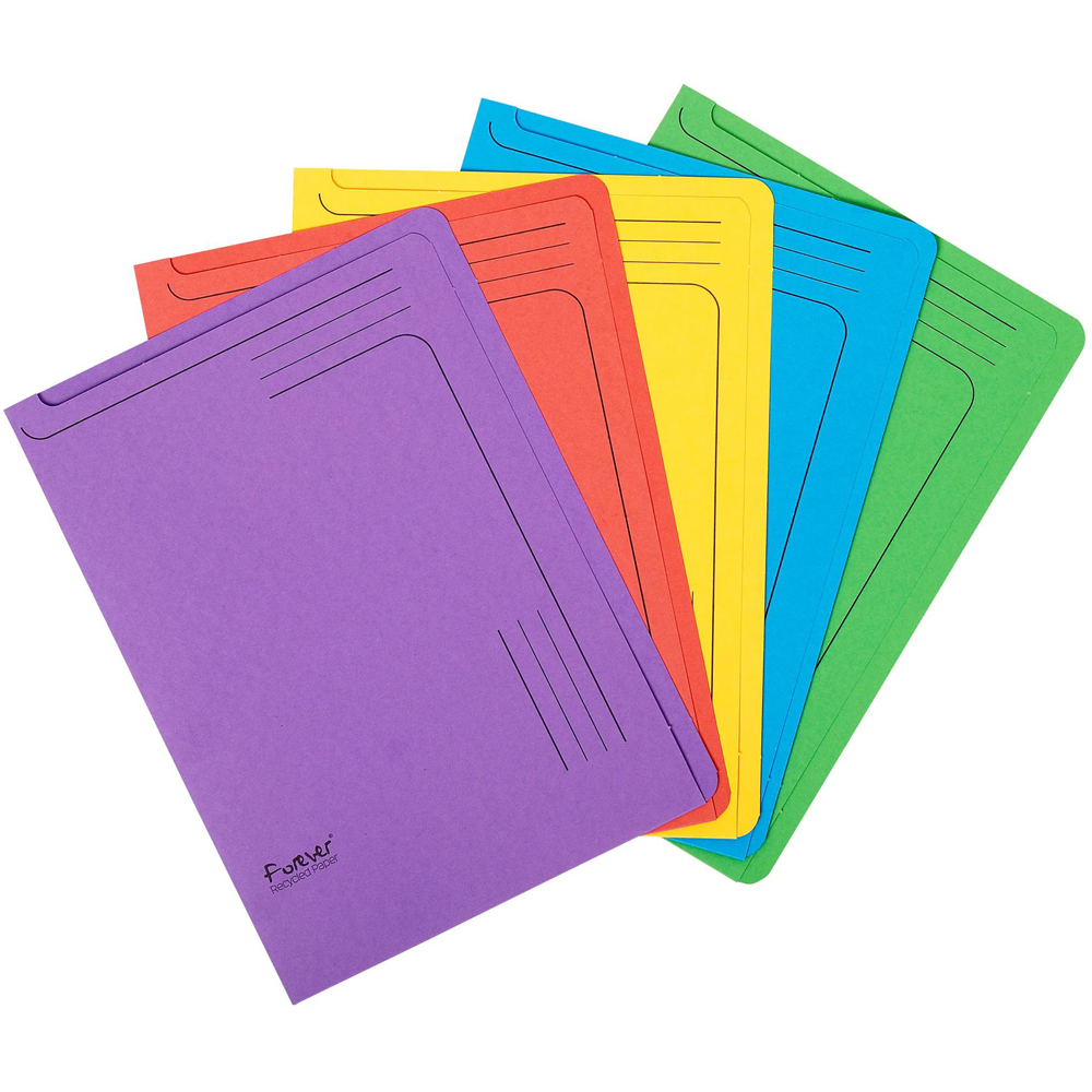 Exacompta Forever Assorted Colour Recycled Slip File 25 Pack Image 1