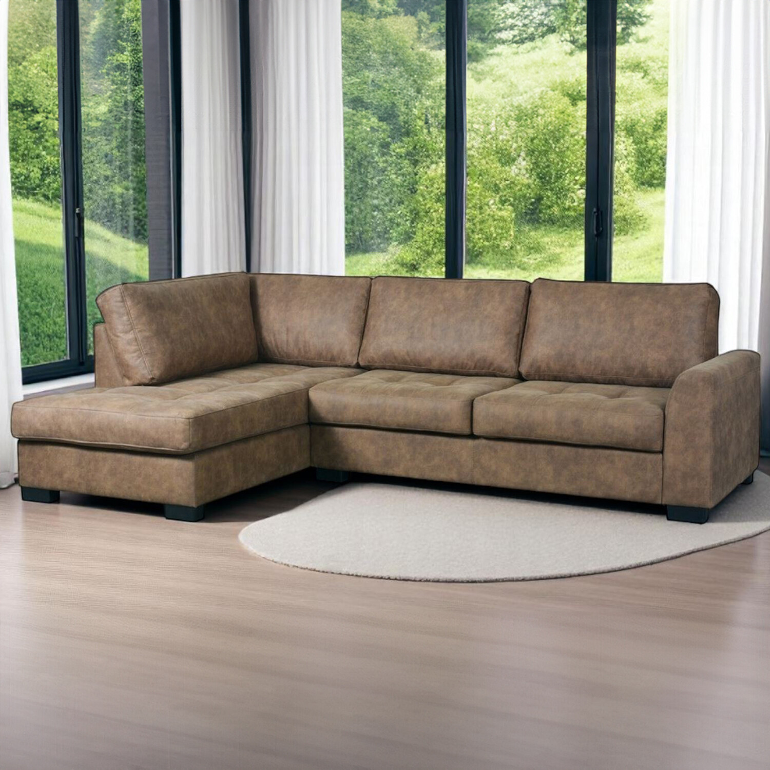 Mayfair Large Corner Sofa Brown Image 1