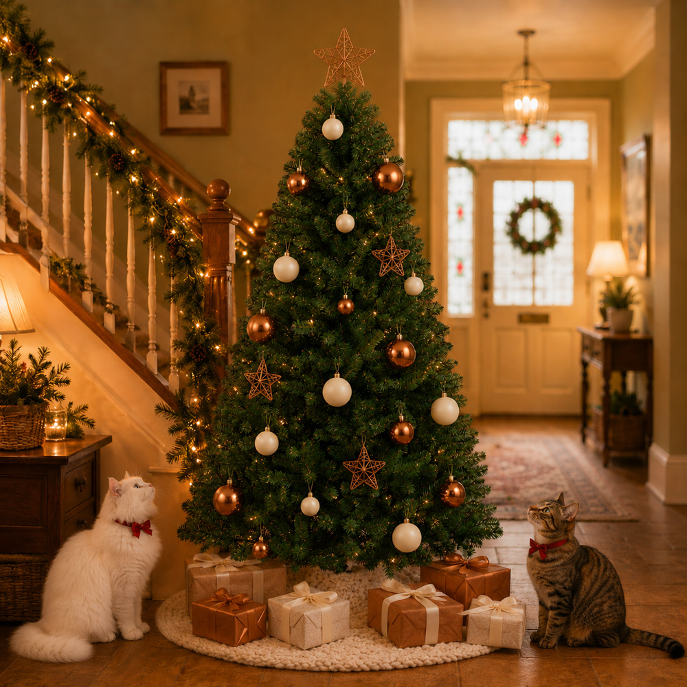 Festive Christmas Green Fir Artificial Christmas Tree 6ft Image 4