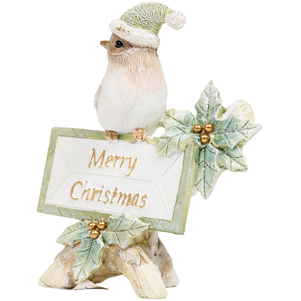 Scandi Merry Christmas Robin Ornament Image 2