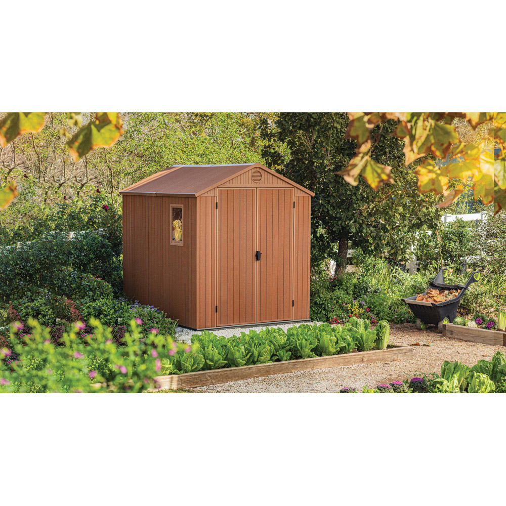 Keter Darwin 6 x 8ft Brown Outdoor Storage Shed Image 2