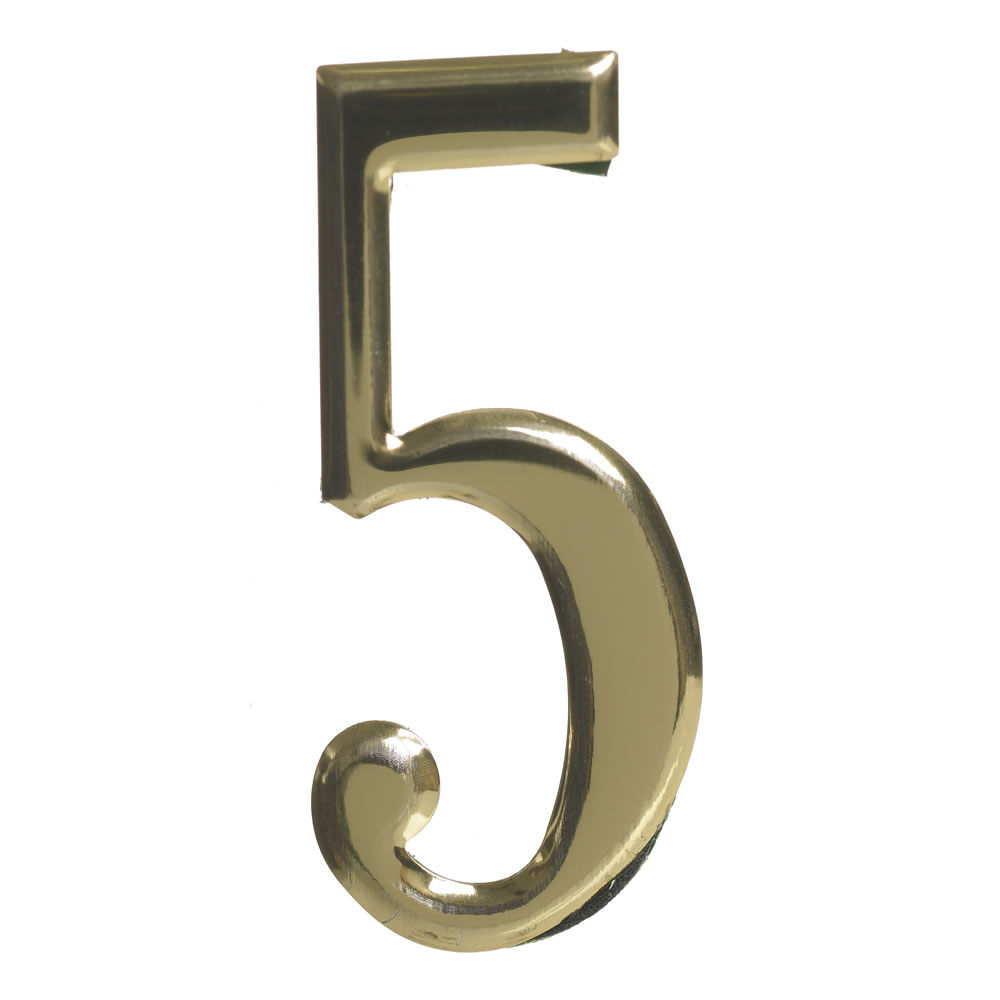 Wilko Self Adhesive Gold Effect Number 5 Sign Image