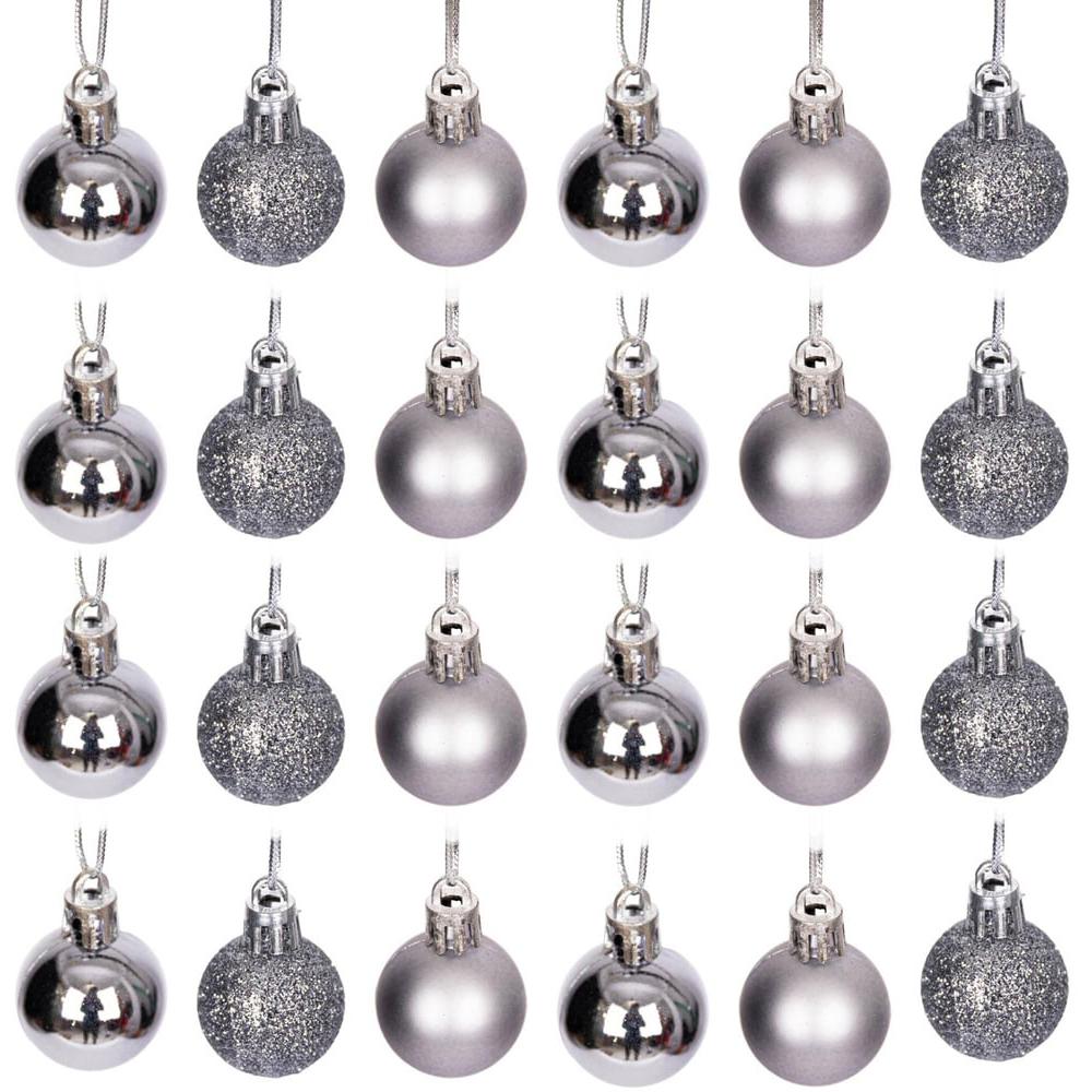 Shatchi 3cm Mid Grey Luxury Bauble 12 Pack Image 4