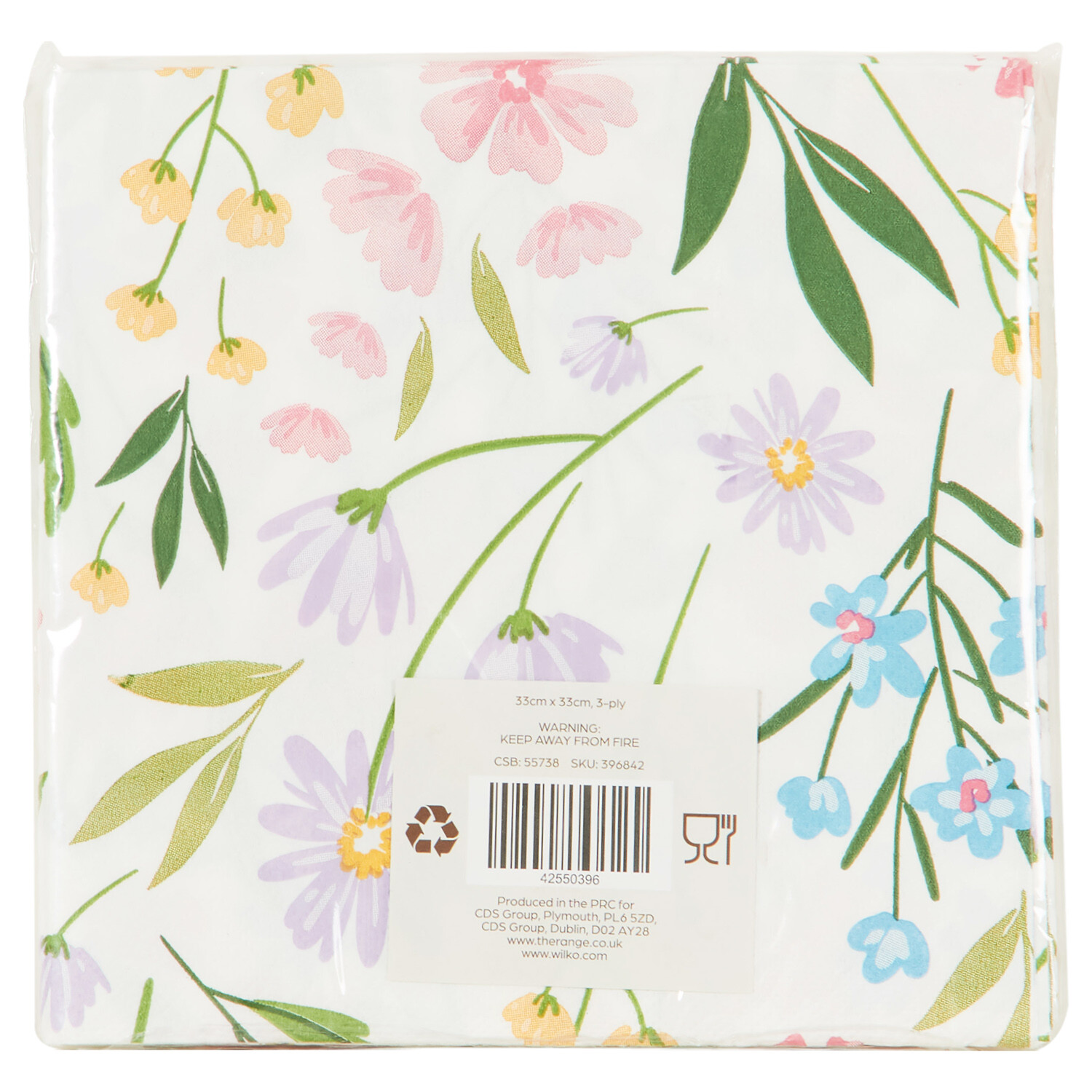 Pack of 16 Floral Bloom Napkins - Multicolour Image 2