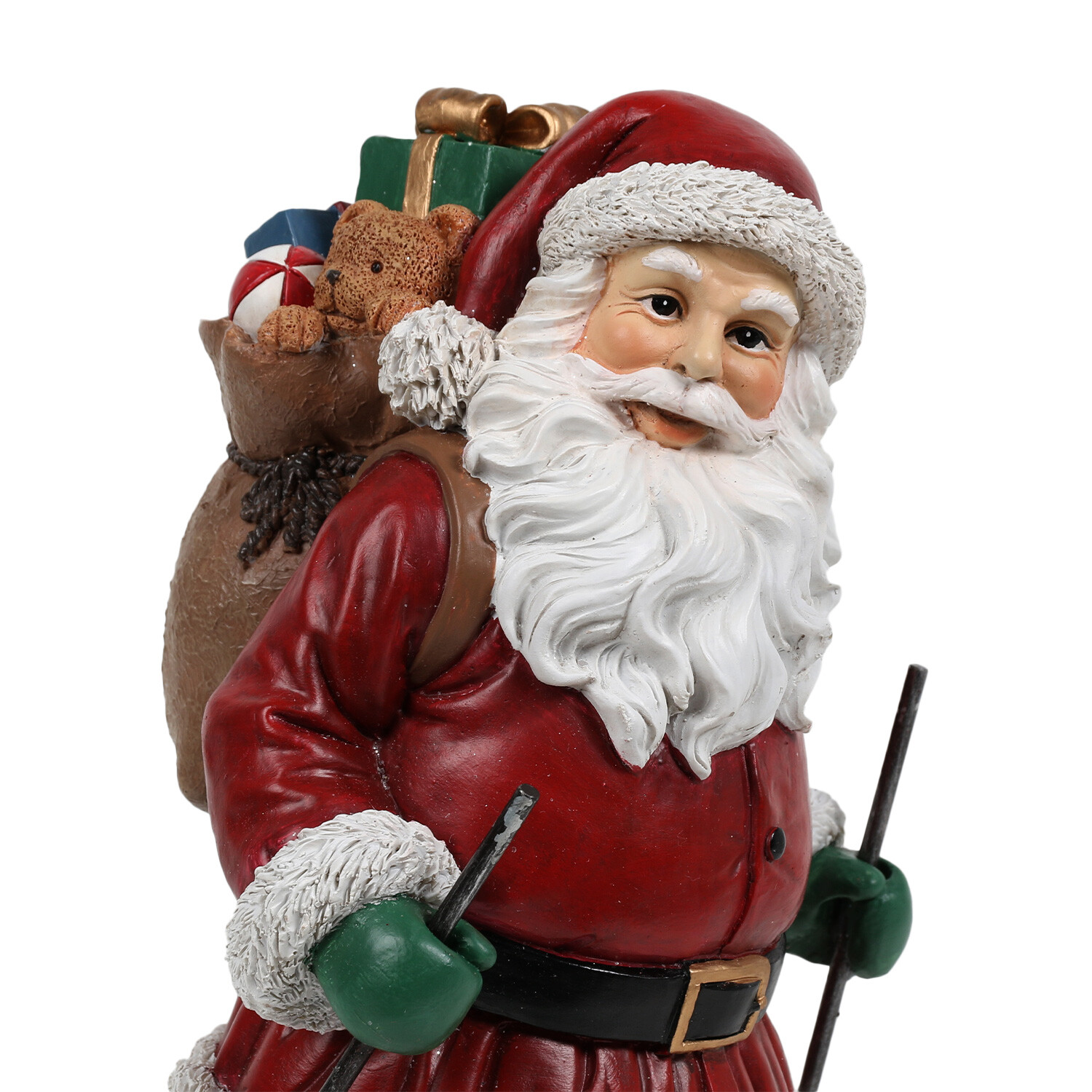 Skiing Red Santa Christmas Ornament Image 2