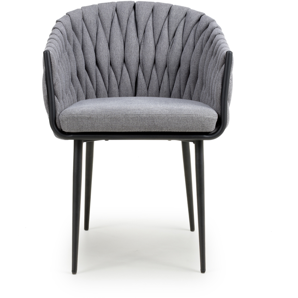 Pandora Set of 2 Grey Braided Dining Chair Image 6