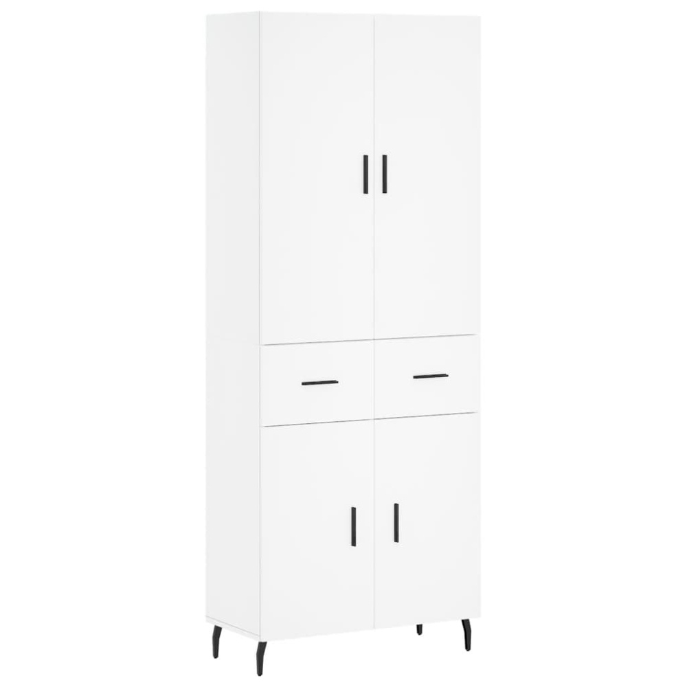 vidaXL 4 Door 2 Drawer White Highboard Image 2