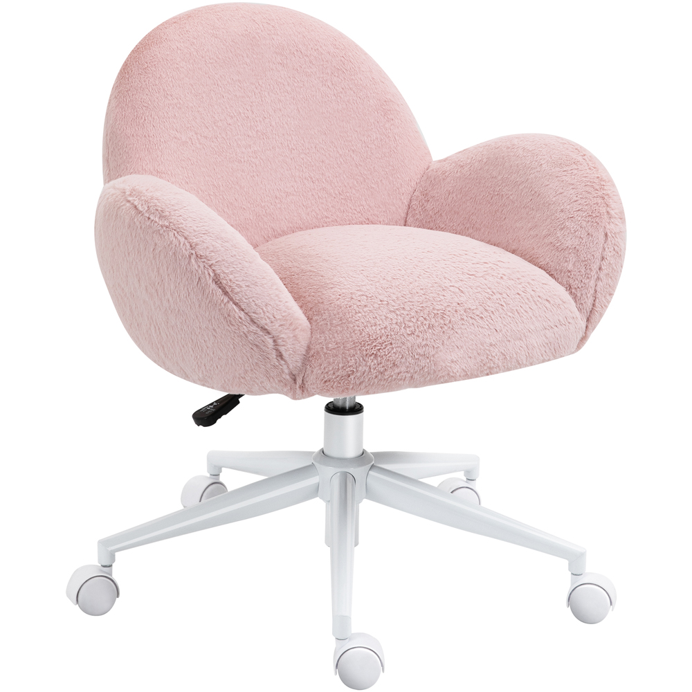 Portland Pink Fluffy Swivel Office Chair Image 2