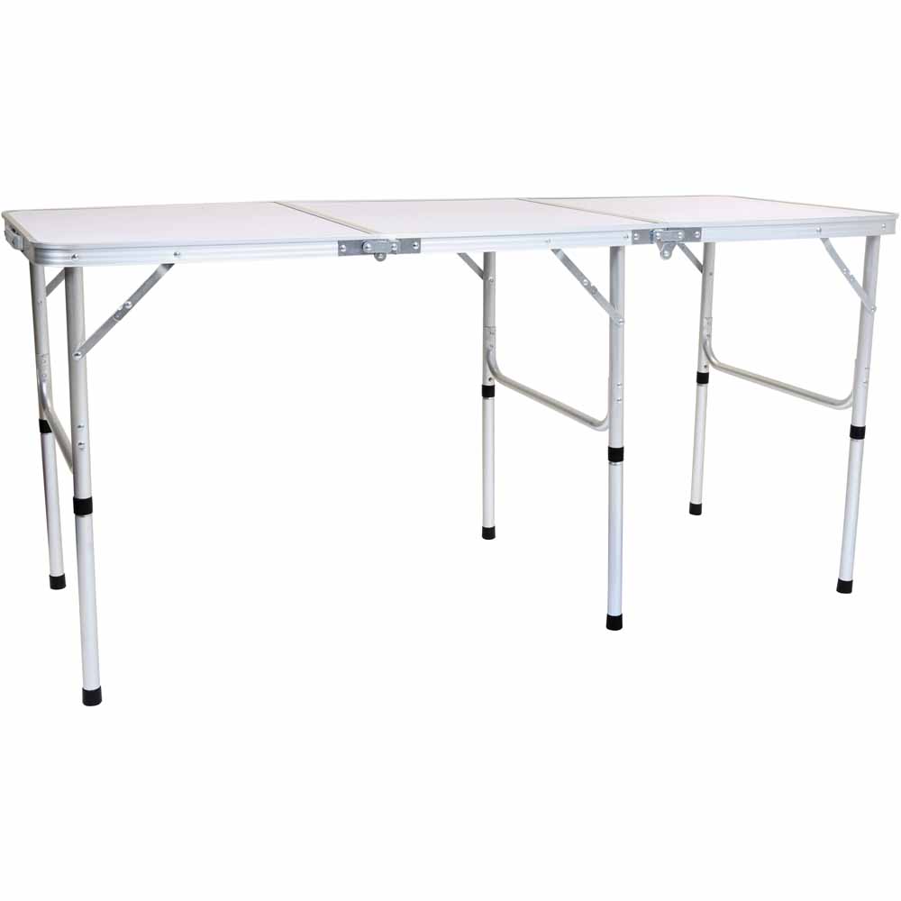 Charles Bentley Lightweight Camping Triple Picnic Table Image 2