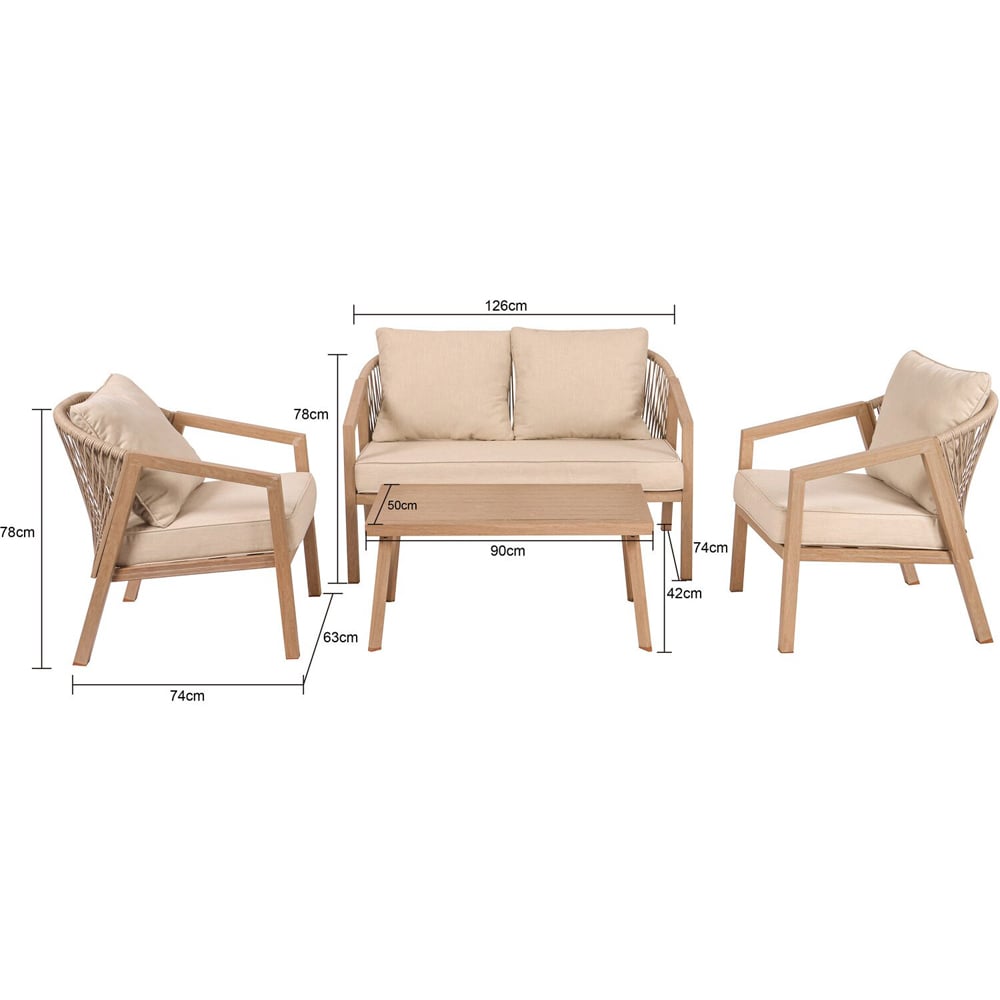 Eleanor 4 Seater Cushioned Sofa Set Image 8