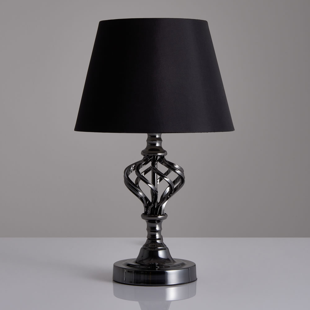 Wilko Gunmetal Table Lamp Image 1