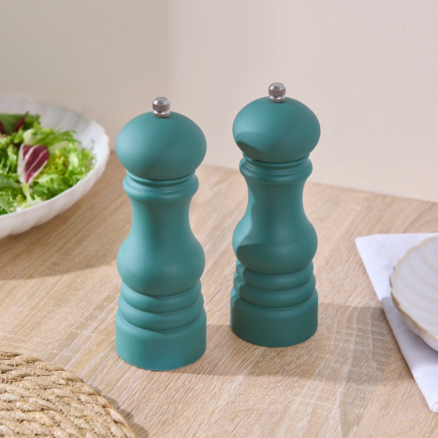 Wooden Salt and Pepper Mill Set Sage Image 2
