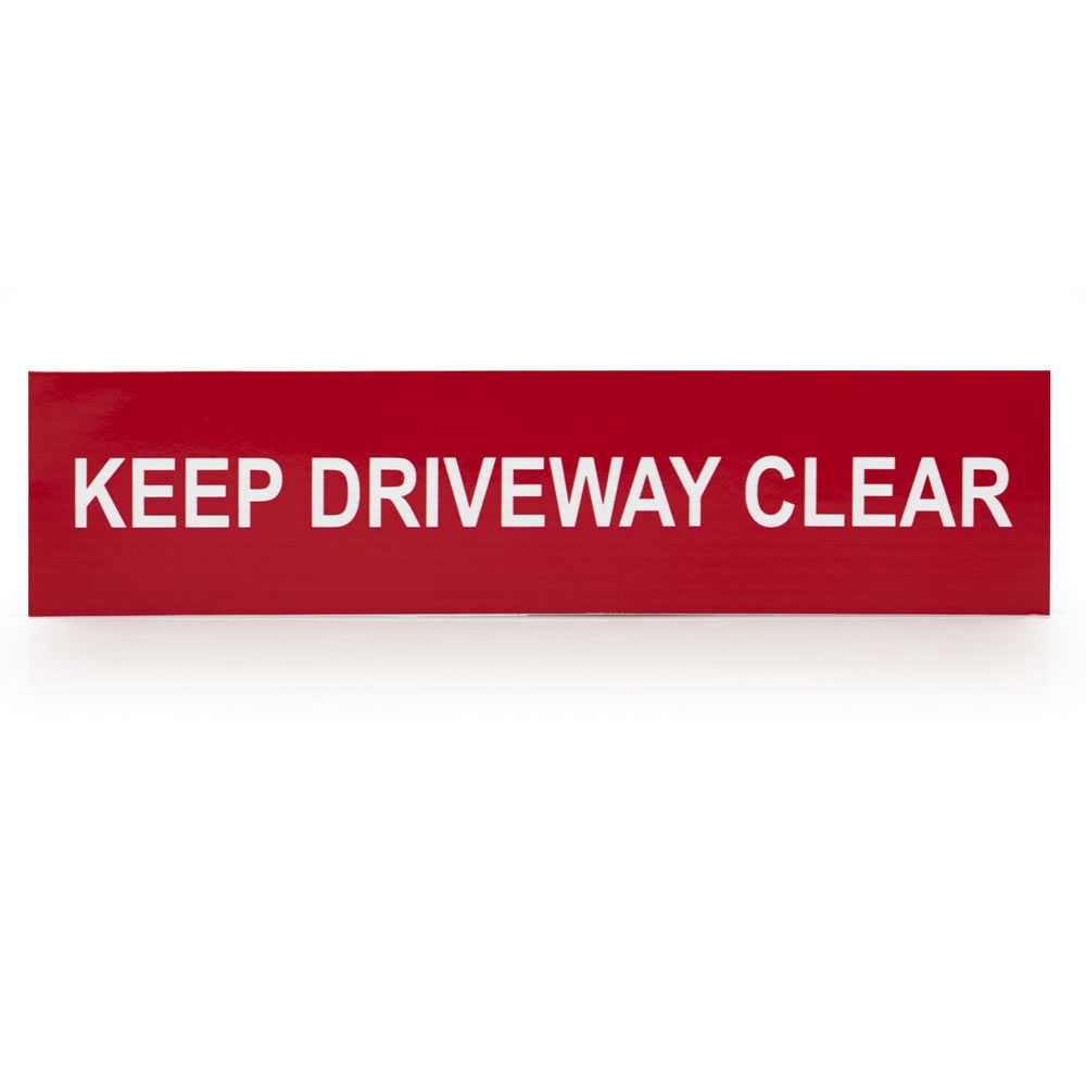 Wilko Driveway Clear Sign 200X50mm Image