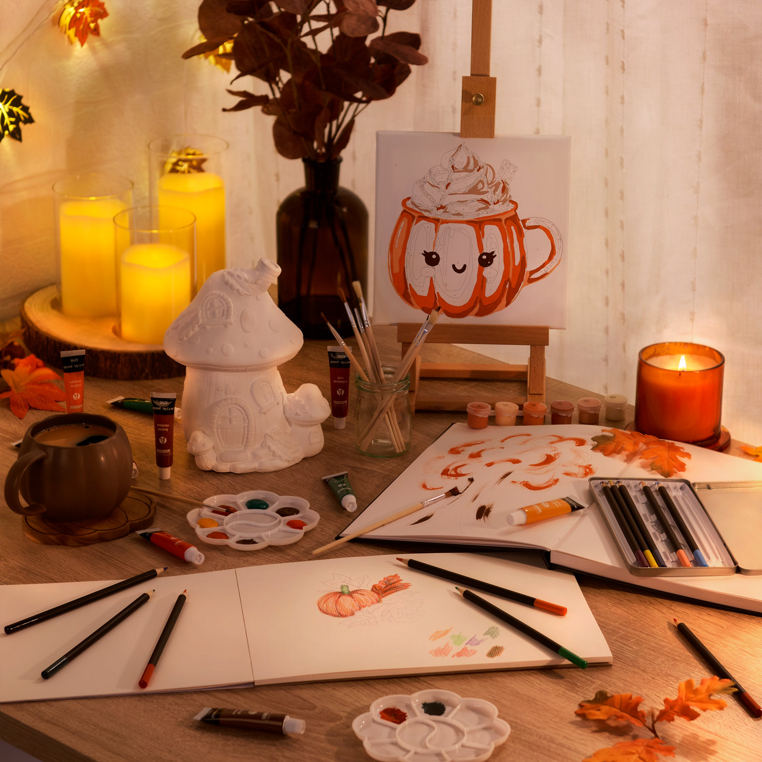 Paint Your Own Toadstool House Decoration White Image 2