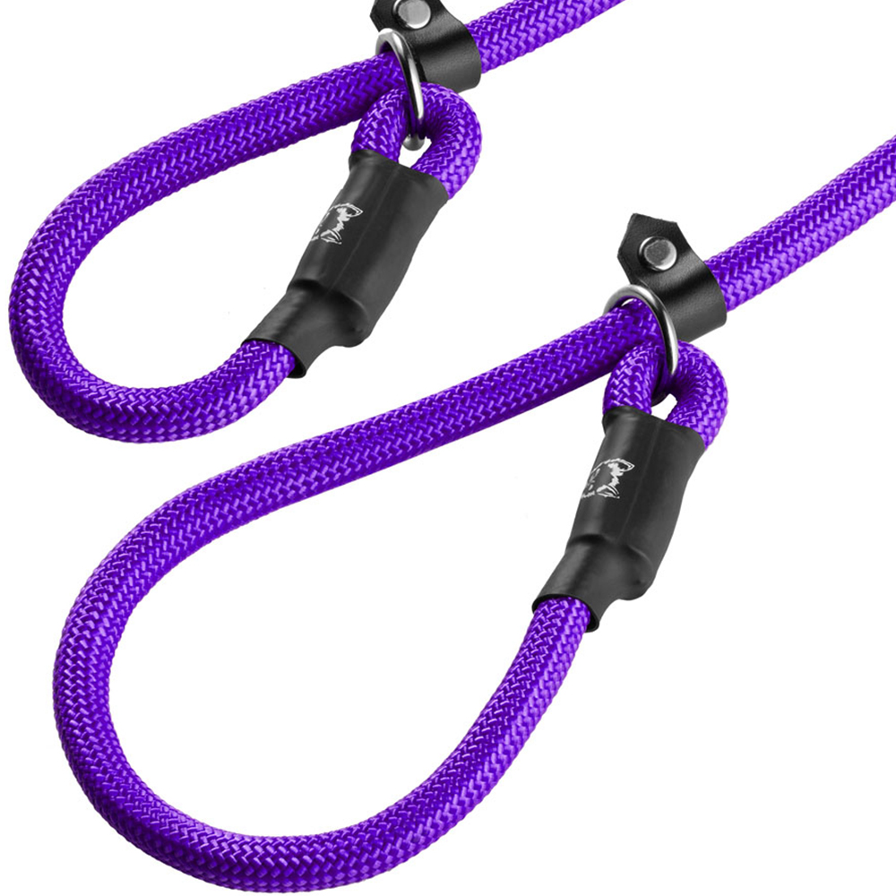 Bunty Extra Large 12mm Slip On Purple Rope Dog Lead Image 3
