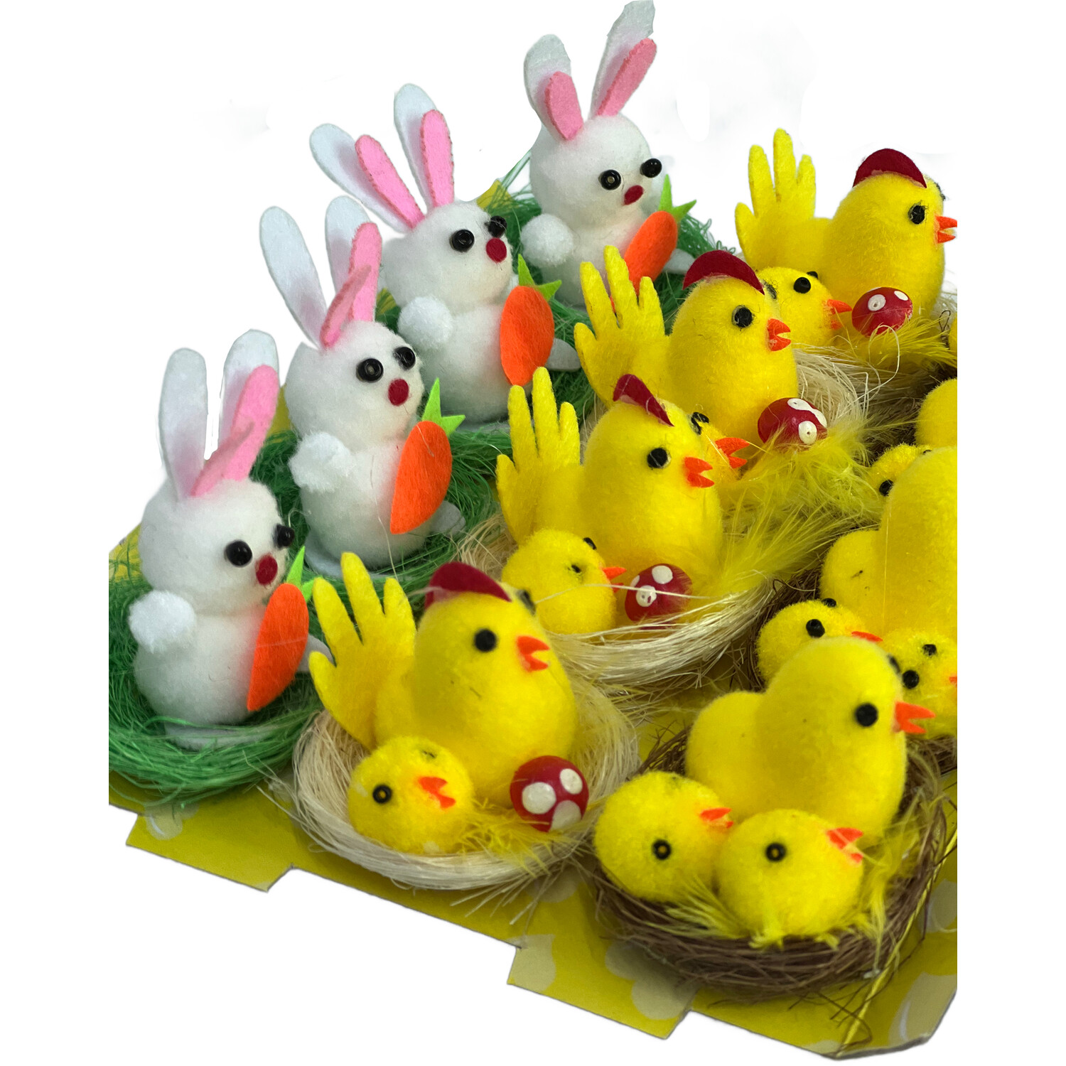Pack of 12 Craft Chicks and Bunnies in Nests Image 2