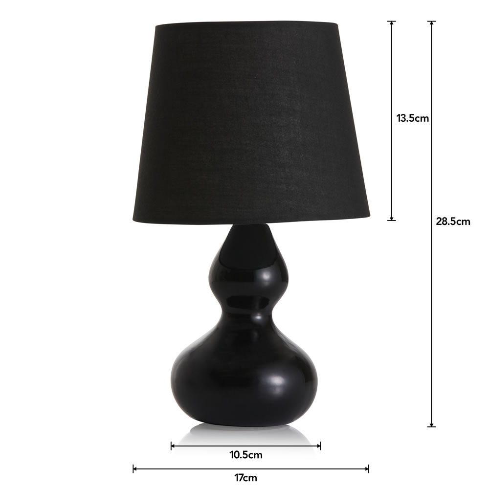 Wilko Black Ceramic Table Lamp Image 8