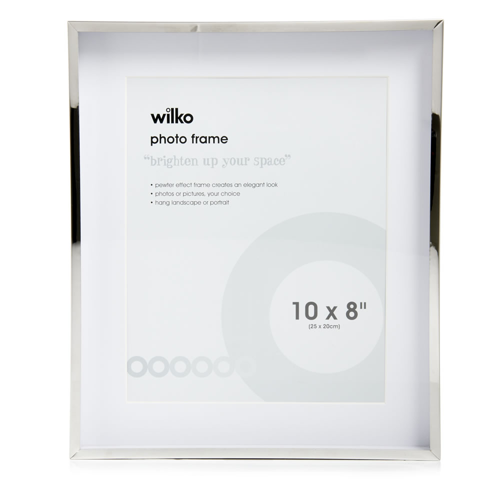 Wilko Silver Box Photo Frame 10 x 8 Inch Image 1