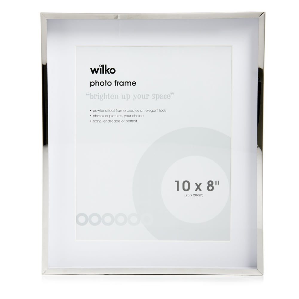 Wilko 8 x 10 inch Silver Box Photo Frame Wilko