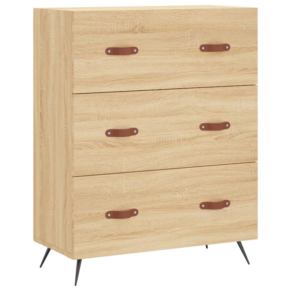 vidaXL 2 Glass Door 3 Drawer Sonoma Oak Highboard Image 7