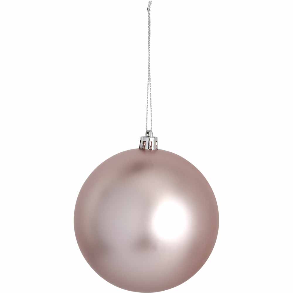 Wilko Glitters Pink Christmas Baubles 7 Pack Image 5