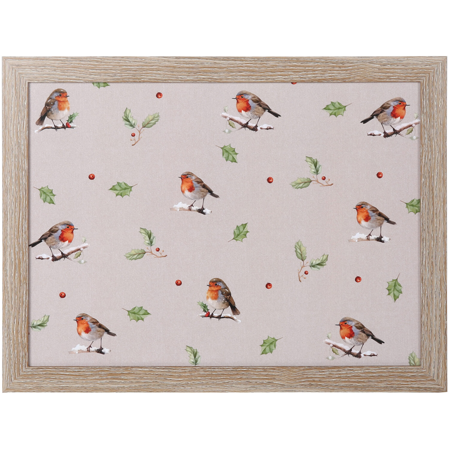 Holly and Robins Lap Tray - Natural Image 1