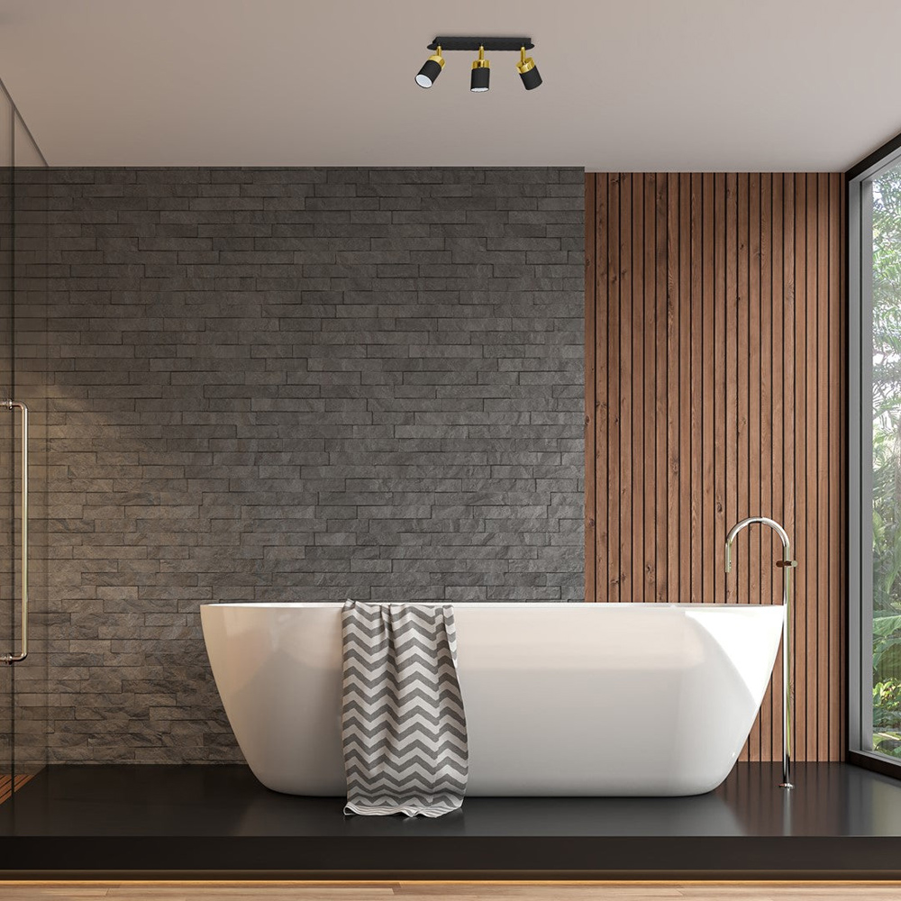 Milagro Joker Black and Gold 3 Spotlight Ceiling Lamp 230V Image 5