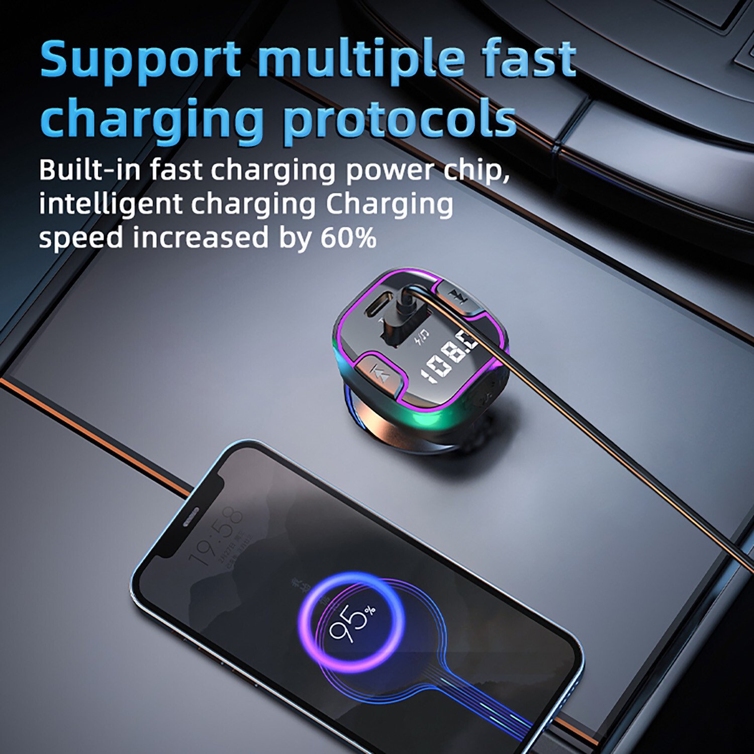 Carkit Car FM Transmitter - Black Image 4