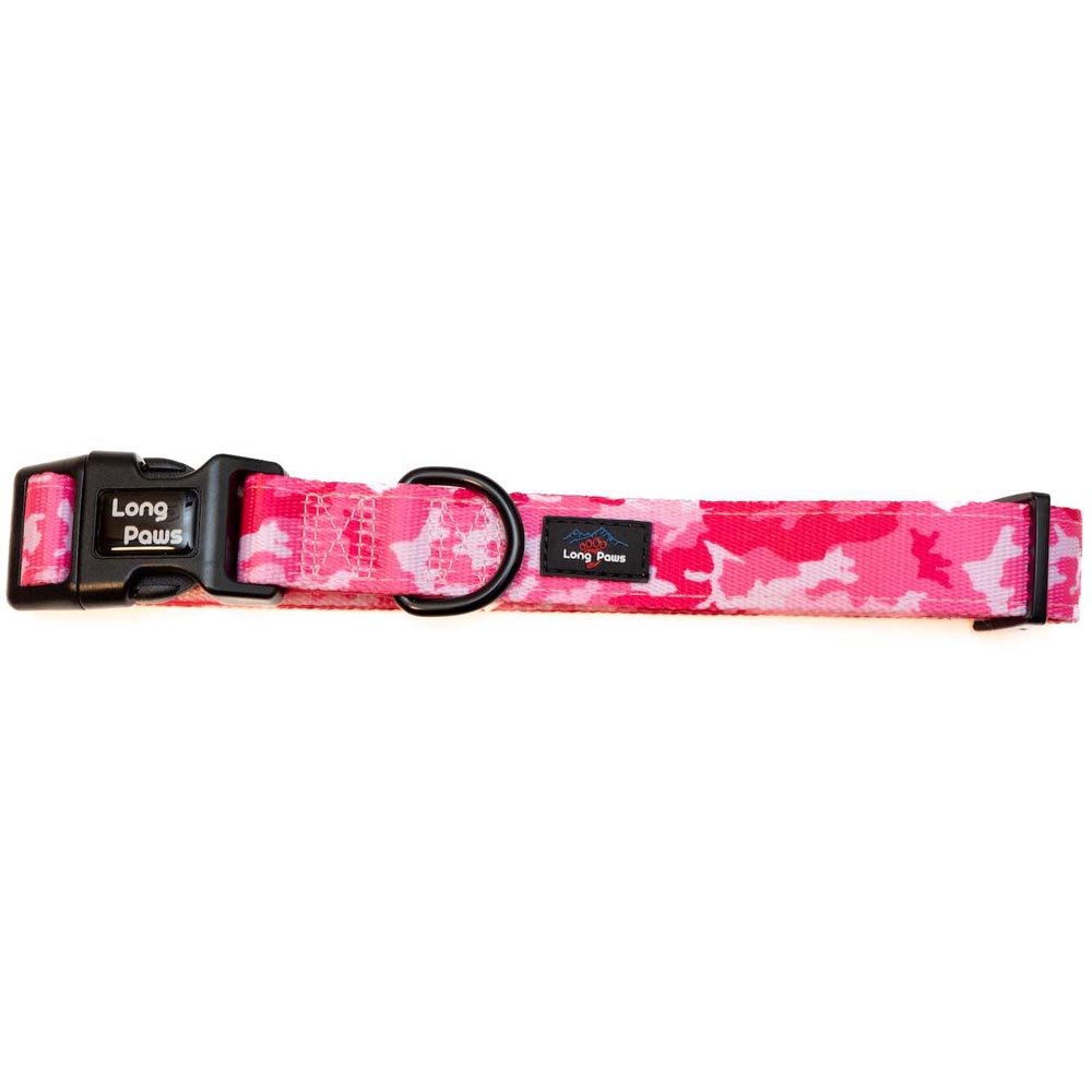 Long Paws Dog Collar Pink Camo Medium Image 2