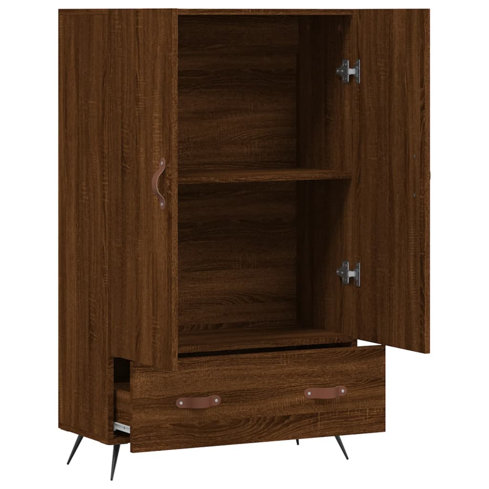 vidaXL 2 Door Single Drawer Brown Oak Highboard Image 5